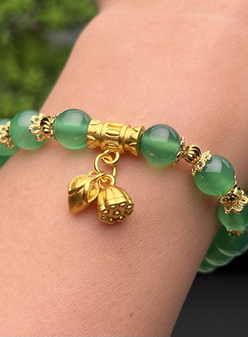 天然玛瑙两世欢莲蓬女款手串闺蜜高颜值时尚民族风 国风气质礼物