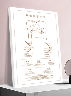 美容整形装饰画面部美学标准三庭五眼私密挂画微整形广告宣传壁画
