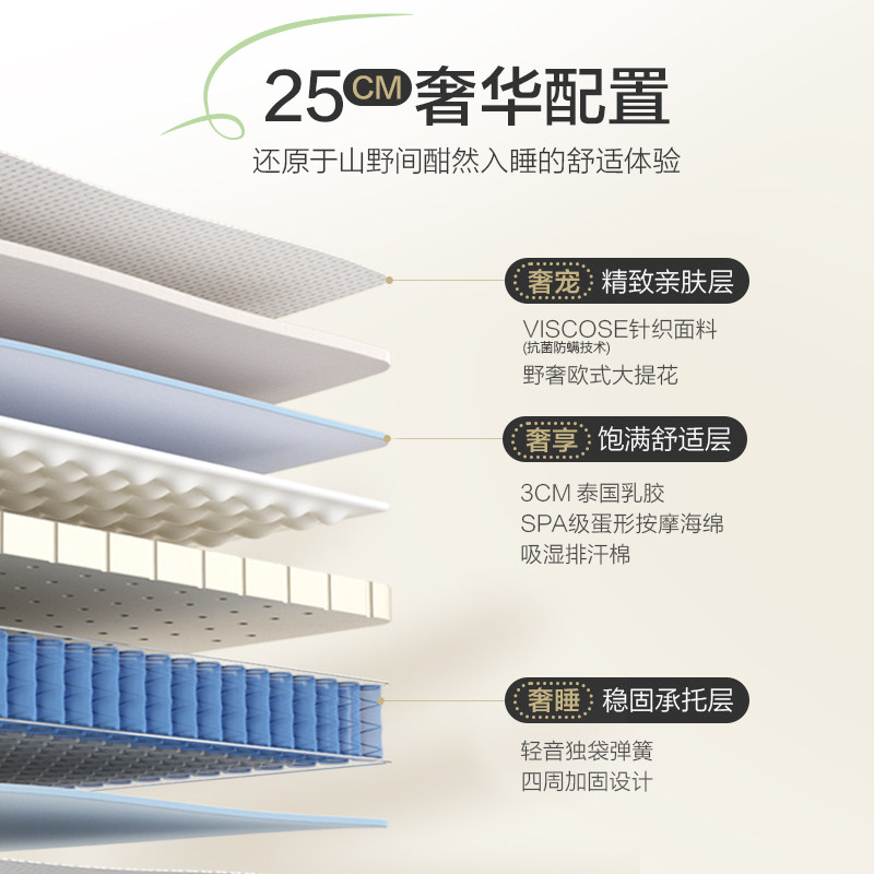 喜临门官方旗舰店独立弹簧进口床垫 喜临门乳胶床垫