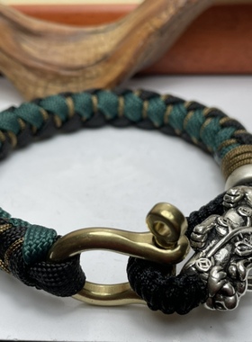 情侣逆鳞编绳龙鳞大银貔貅生肖守护神男士路路通925纯银