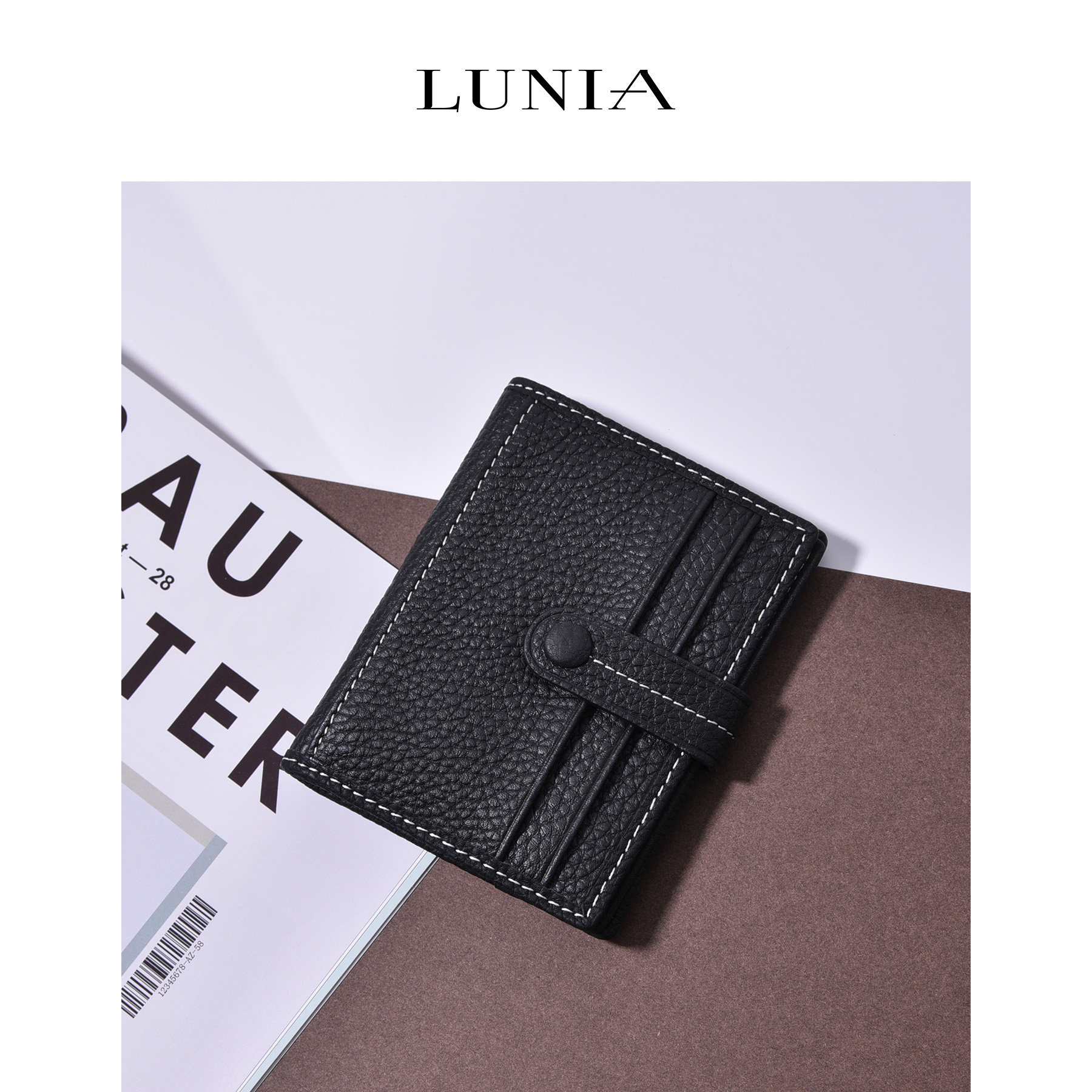 简约ins女超薄卡套北欧风真皮卡包 路尼亚卡包