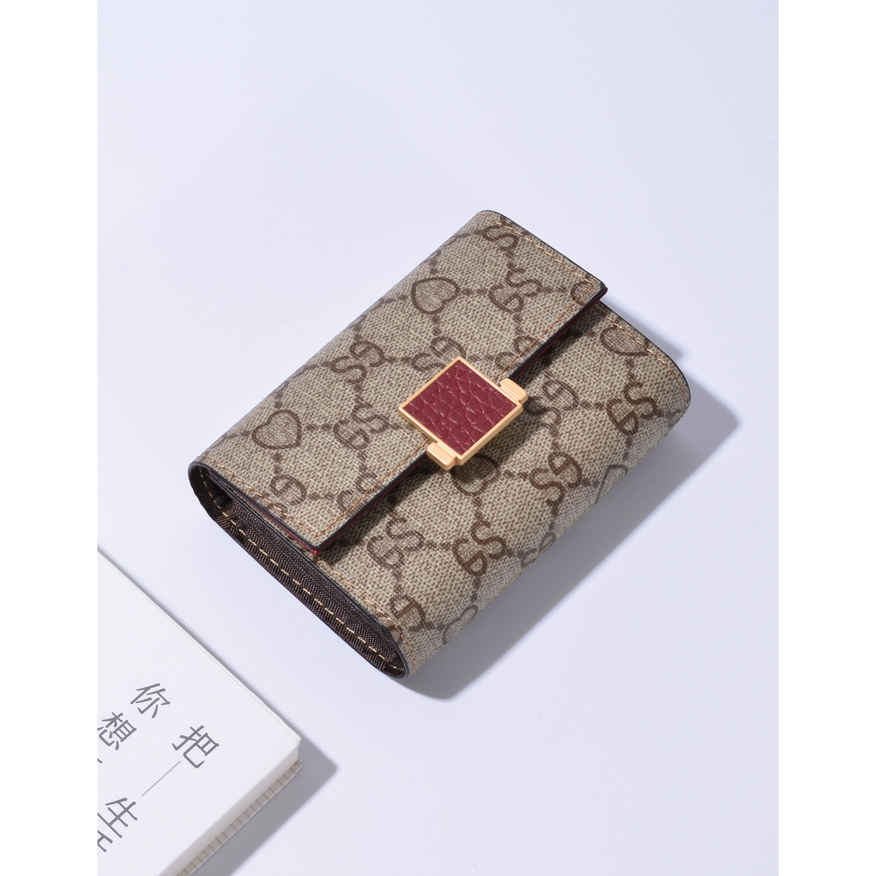 欧美印花女式多卡位按扣简约卡片包 路尼亚卡包