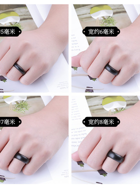 紫檀黑檀木头戒指男女单身戒手工