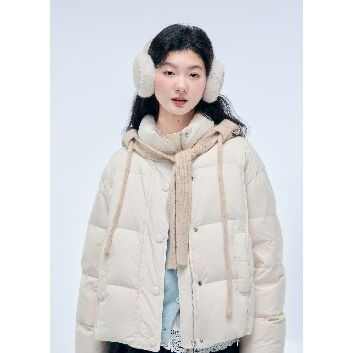 紫涵短款立领羽绒服女2025冬季新款简约宽松小个子针织帽鸭绒外套,淘宝优惠券,粉丝福利购,淘宝优惠卷