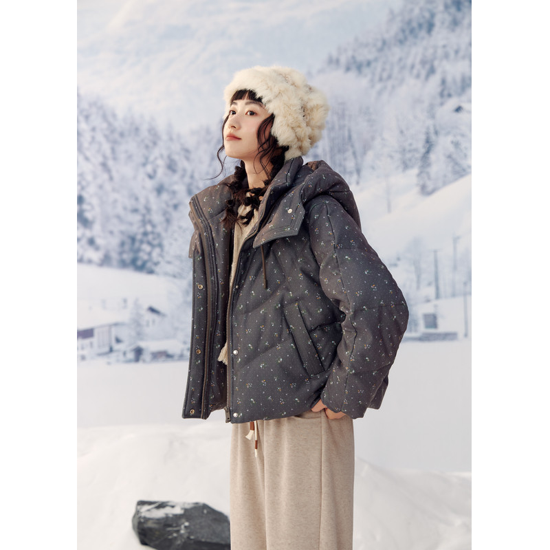 紫涵短款立领连帽羽绒服外套女冬季新款户外加厚保暖白鸭绒面包服,淘宝优惠券,粉丝福利购,淘宝优惠卷