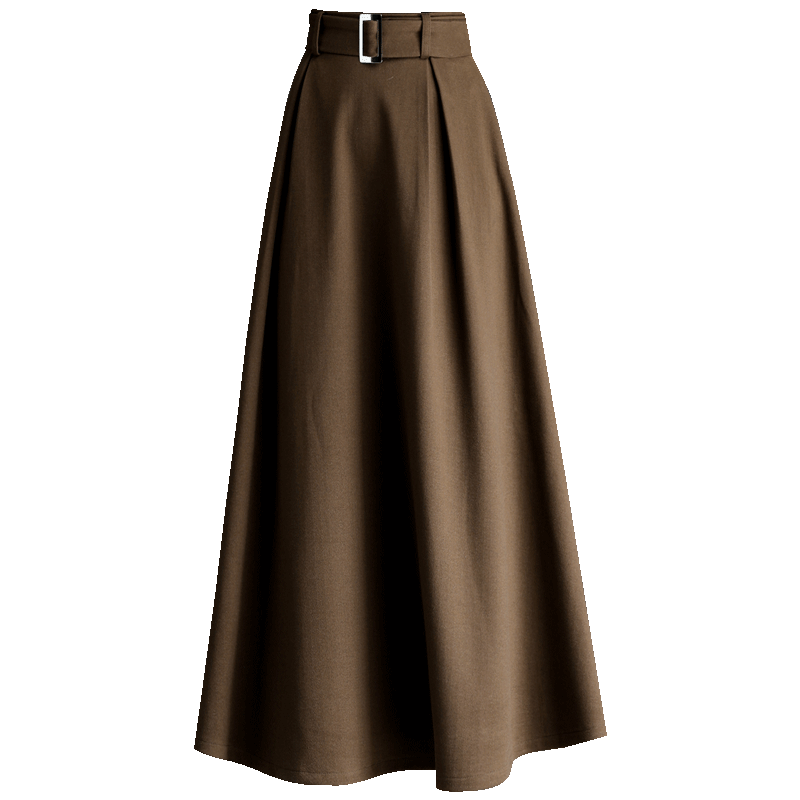 a字裙秋冬2021新款a型驼色半身裙 蔻贝莉半身裙