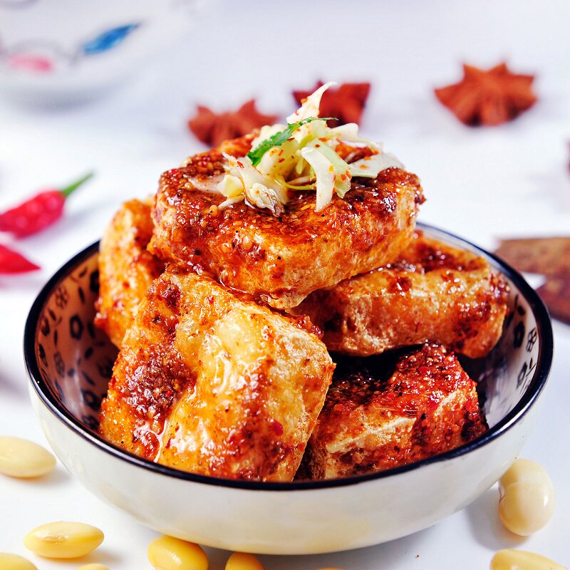 火龙田记生胚白色油炸湖南子臭豆腐 火龙田记臭豆腐