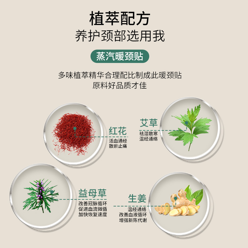 （拍一发六)泰国兰纳蒸汽暖颈贴正品加热敷保暖艾草缓解皮肤舒缓 - 图1