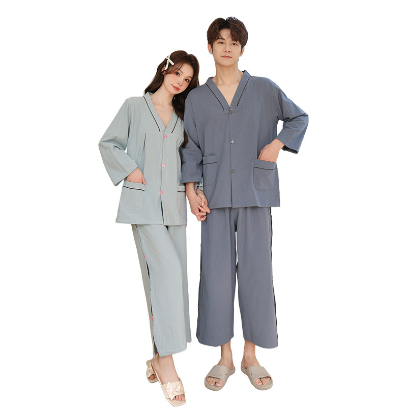 汗蒸服纯棉男前后开艾灸服长袖足疗女腿侧开叉情侣针灸理疗服大码,淘宝优惠券,粉丝福利购,淘宝优惠卷