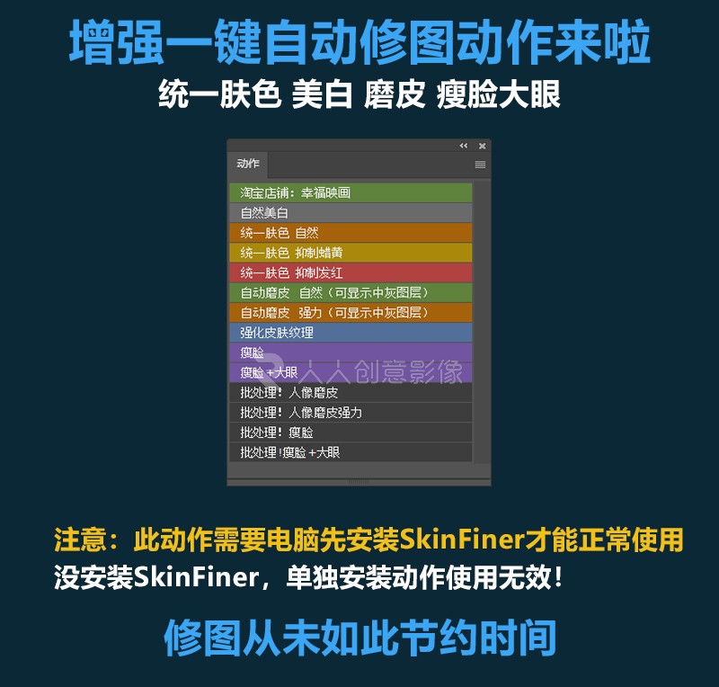 人像自动磨皮润肤美白修饰PS插件SkinFiner 4.1.1中文版 WIN+MAC - 图2