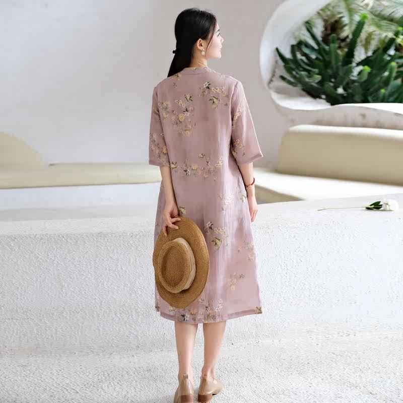 莎韵诗2022夏季文艺中国风连衣裙 莎韵诗连衣裙