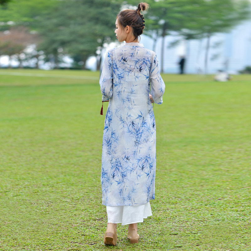 莎韵诗2022中国风显瘦v领连衣裙 莎韵诗连衣裙