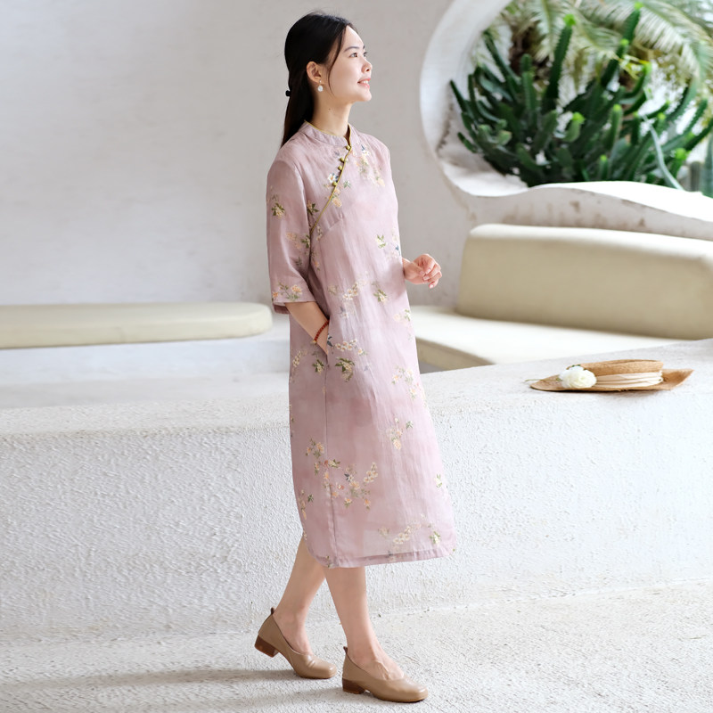 莎韵诗2022夏季文艺中国风连衣裙 莎韵诗连衣裙