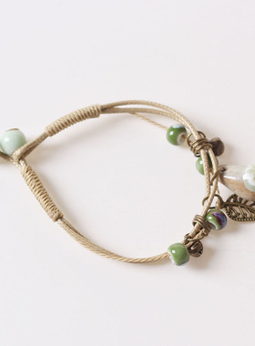 陶瓷原创设计风水滴形编织手链