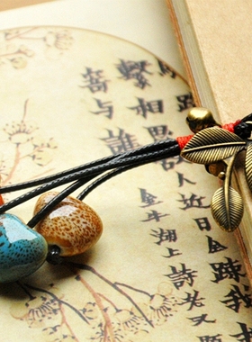 首饰景德镇爱心珠子复古风项链