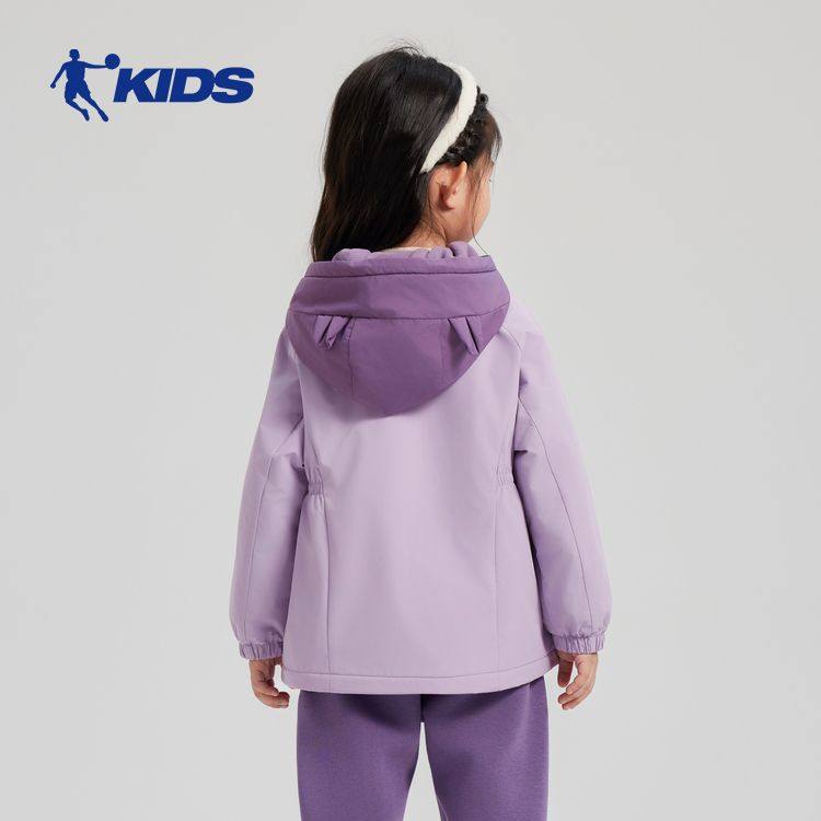 乔丹儿童女童冬季外套摇粒加绒保暖小童连帽户外加厚防水梭织风衣,淘宝优惠券,粉丝福利购,淘宝优惠卷