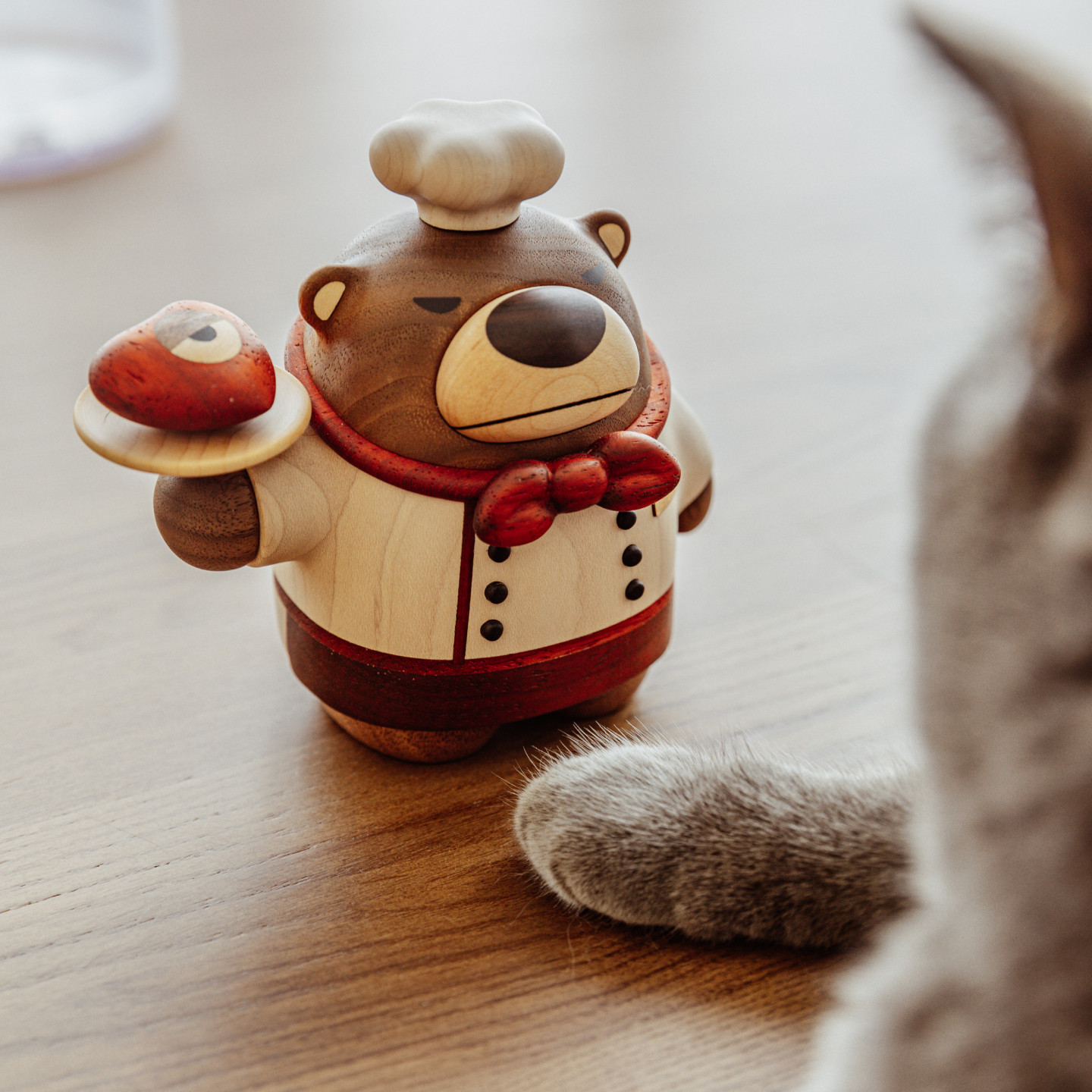 实木创意摆件主厨熊巴巴造型工位原上城高级可爱治愈系工艺品礼物,淘宝优惠券,粉丝福利购,淘宝优惠卷