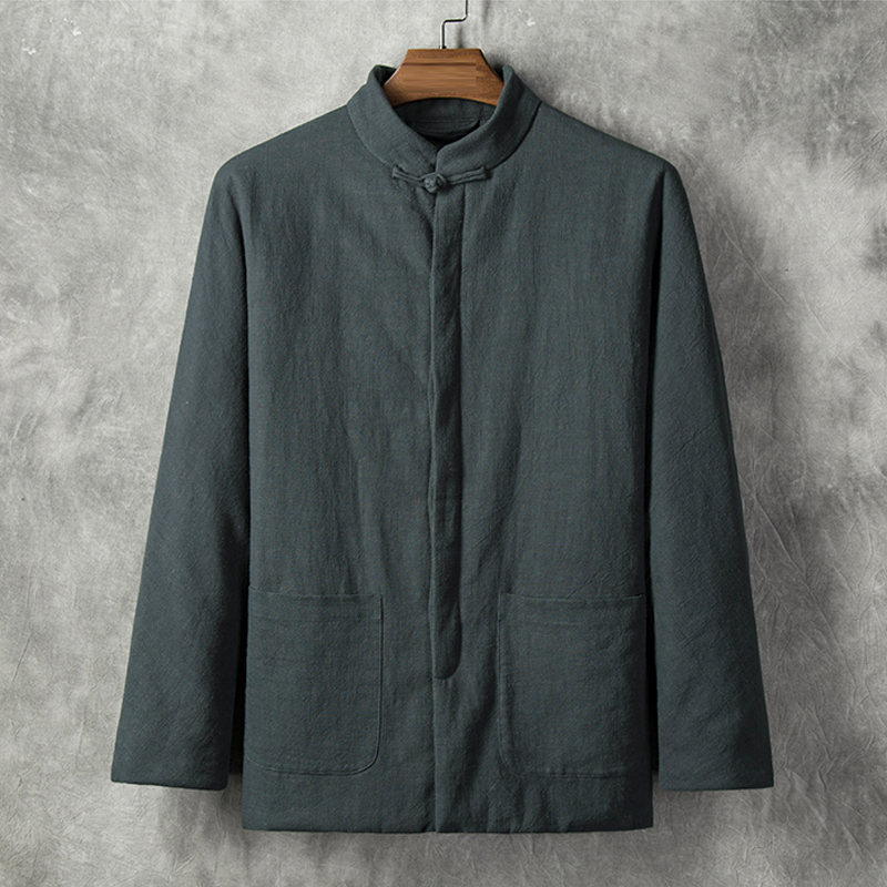 中山装男冬季立领中国风唐装棉服 正九品民族服装