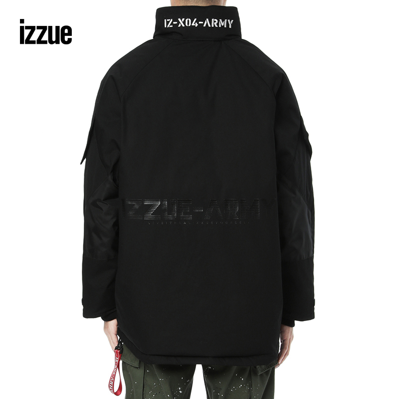 izzue男装立领羽绒服冬季工装军事拉链外套7122F0F - 图2