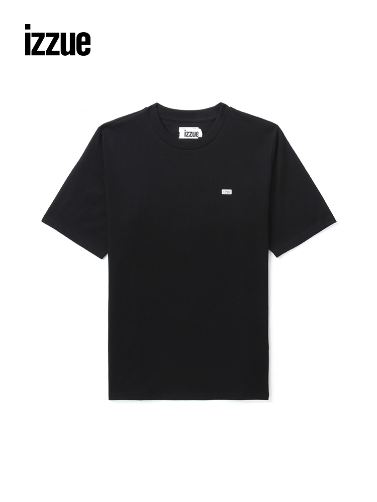 izzue男装短袖T恤夏季新品街潮酷感logo装饰宽松半袖1176U - 图2