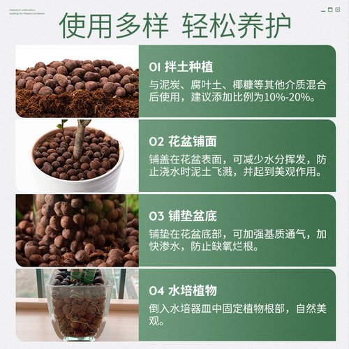 史丹利垫底陶粒土养花专用多肉铺面花盆透水透气无菌颗粒饱满均匀 - 图3