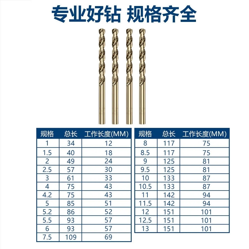 方大王直柄麻花钻头高速钢含钴M35全磨制钻咀不锈钢模具钢扩孔器