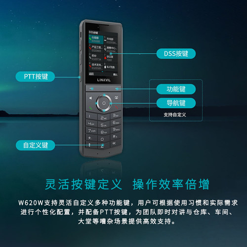 办公商用ip网络对讲系统手持话机便携式WiFi话机银行学校医院手持IP网络呼叫对讲酒店购物中心IP话机W620W - 图1