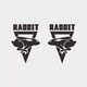 Creative cool and fast rabbit runs sports car stickers RABBIT triangle hollow car tram waterproof car stickers
