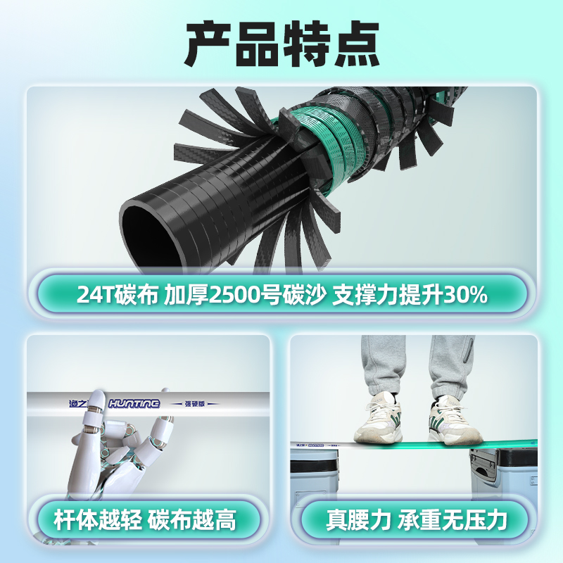 渔之源AK炮台支架钓鱼鱼竿支架大物杆架碳素架竿钓箱炮台地插杆架 - 图0