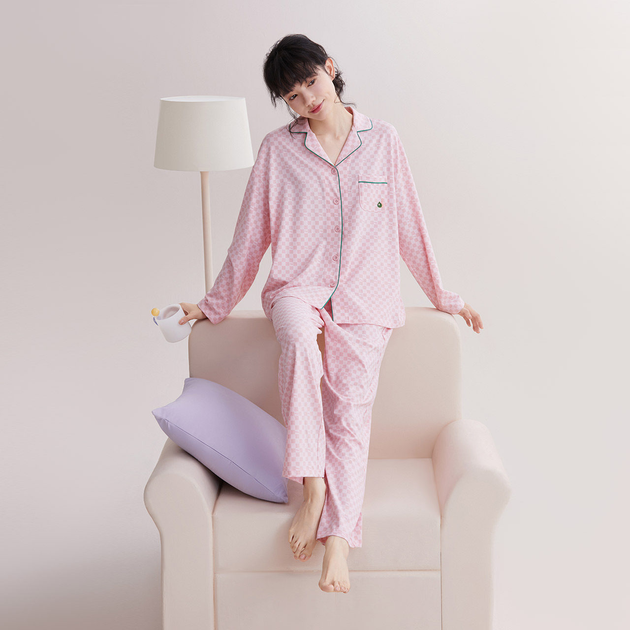 红豆居家长袖春秋季休闲外穿季睡衣 红豆居家睡衣/家居服套装