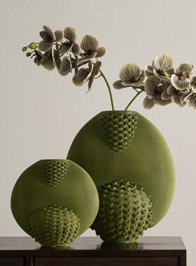 艺子瓶代轻奢家居装饰品客厅插花日式绿色现3打印陶贝瓷花瓶CJF-2