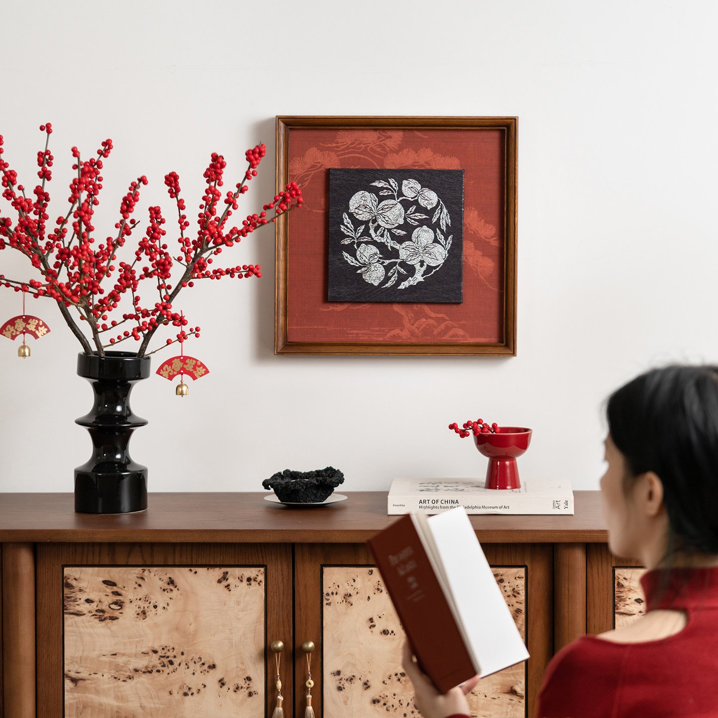 新中式画框新年客厅挂画木质边框现代装饰画挂墙相框玄关挂画,淘宝优惠券,粉丝福利购,淘宝优惠卷