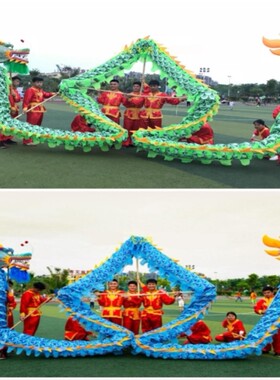 舞龙道具三号国标龙元宵节庆用品牛津布烫金龙钢丝龙饱满舞龙舞狮