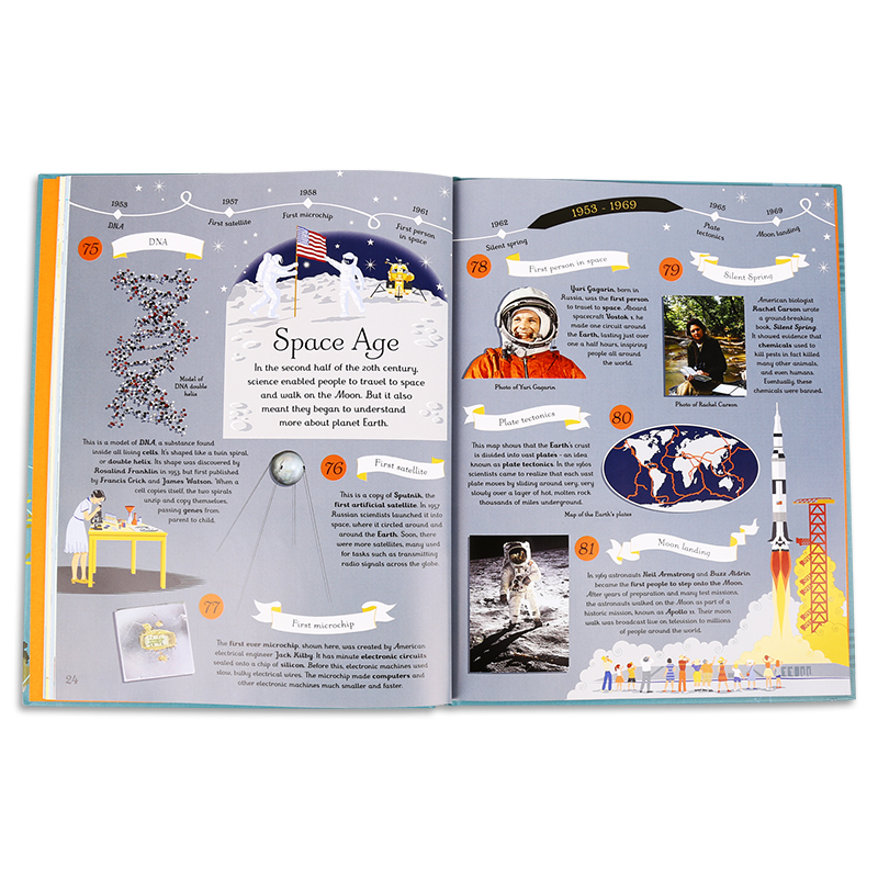 Usborne 尤斯伯恩 History of science in 100 pictures 100图说科学史 原版英文图书原版进口英文单词幼儿早教英语科普启蒙绘本 - 图2