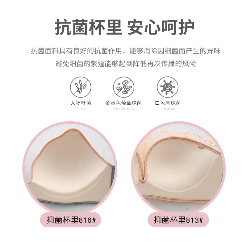 六只兔子旗舰店六只兔子甜美少女无痕内衣无钢圈聚拢小胸显大无肩带文胸套装抹胸1