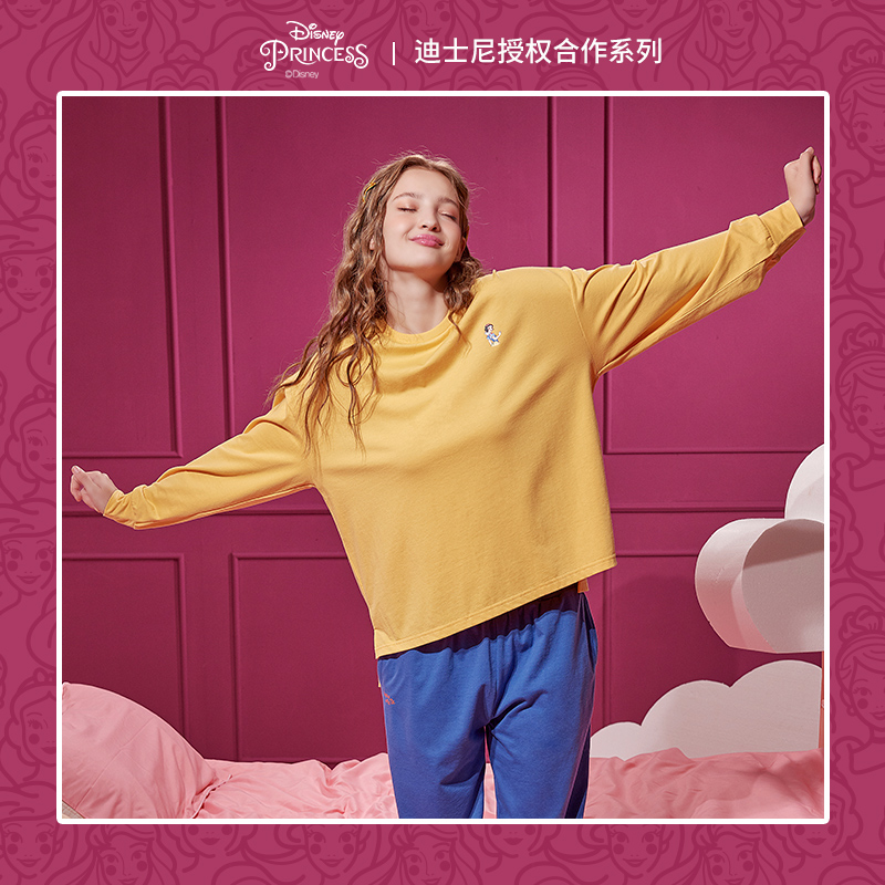 六只兔子旗舰店迪士尼六只兔子合作款睡衣女士长袖春秋少女休闲睡裙可外穿家居服2