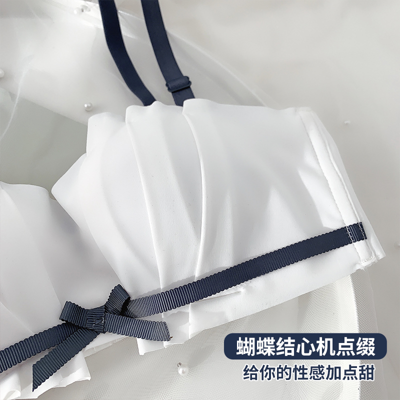 六只兔子旗舰店六只兔子性感美背文胸套装无钢圈小胸聚拢显大抹胸无肩带少女内衣3