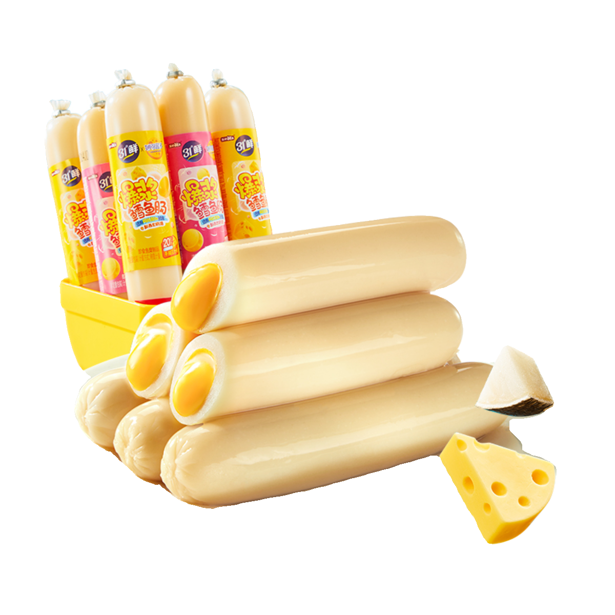 盐津铺子爆浆芝士夹心鳕鱼肠儿童即食鱼肉肠健康营养小吃零食食品,淘宝优惠券,粉丝福利购,淘宝优惠卷