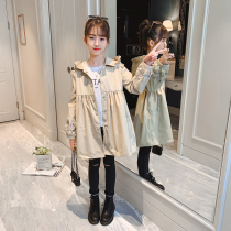 Girls Wind Clothes Autumn Fashion 2023 new children Fashion foreign air in the middle of the dress CUHK Childrens spring and autumn jacket