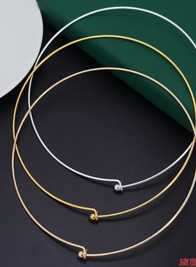 古风项链配饰璎珞铁线开口挂珠项圈DIY装饰简单电泳线径