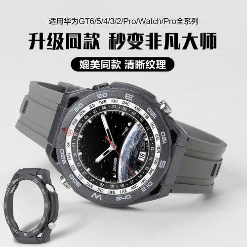 【秒变大师】适用华为GT6秒变GT5驰骋山地ultimate镂空6pro氟橡胶表带pc保护壳watch5手表智能watch4pro腕表 - 图1