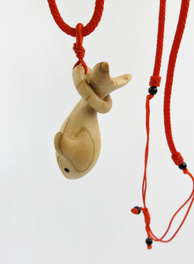 小鲸鱼吊坠桃木情侣项链