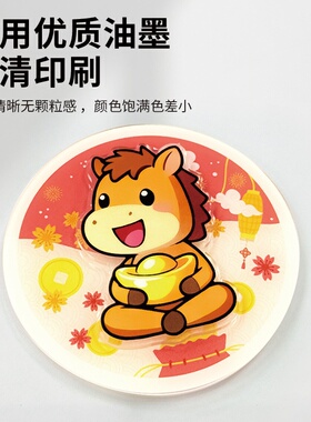 马年文创亚克力磁吸冰箱贴双层亚克力夹层对裱旋转冰箱贴定制