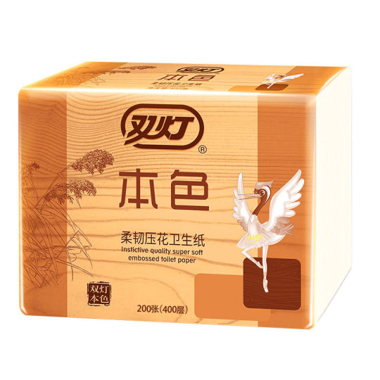 Double lamp natural color embossed toilet paper is thick and does not break when wet