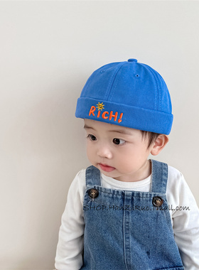 夏季薄款防晒婴儿遮阳地主帽