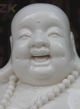 现代白色陶瓷工艺礼品陶瓷 家居装饰客厅佛像陶瓷摆件弥勒佛v1