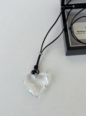 夏日清透爱心项链可调节