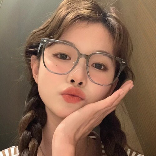 超轻黑框眼镜近视女网上可配度数防蓝光变色大框显瘦素颜眼睛框架 - 图1