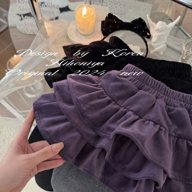 女童裤裙加绒冬季新款儿童一体绒假两件裙裤外穿中大童加厚打底裤 - 图2