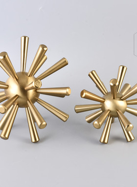 金属铝件轻奢风软装电视柜刺球